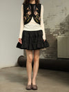 INTO THE EAST 25 Autumn/Winter Layered Short Skirt ITE-E1DGAW071BL21SK-HEI Black (E1DGAW070WT21SK)